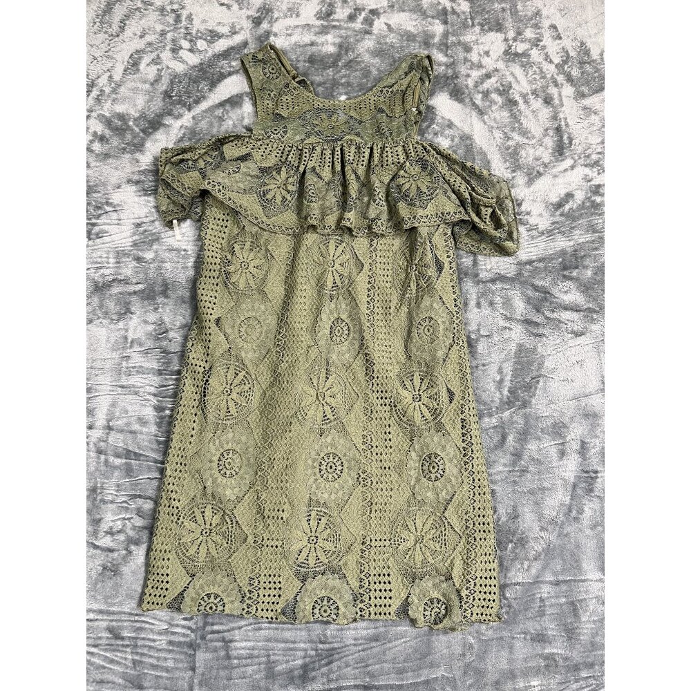 Miami Green Lace Cold Shoulder Dress Medium